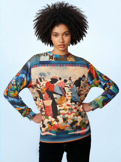 Blood Sweat &amp; Tears - Bygone Times Patchwork Print Unisex Sweatshirt (Gold Label)