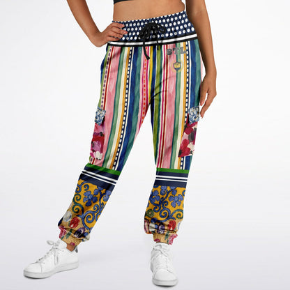 Bloom &amp; Brush Floral Stripe Eco-Poly Cargo Joggers
