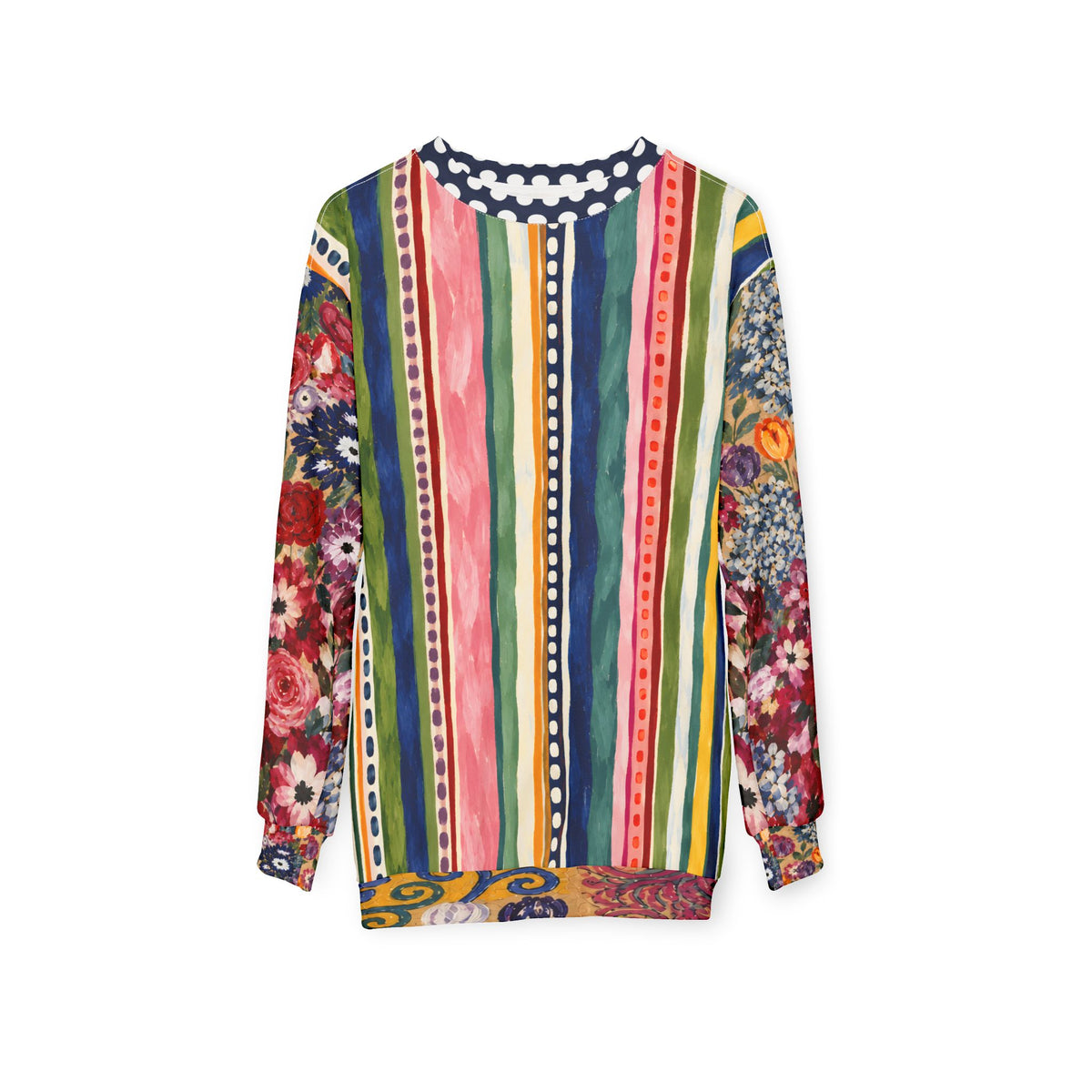 Bloom &amp; Brush Floral Stripe Unisex Sweatshirt (Gold Label)