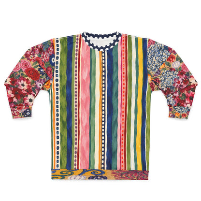 Bloom &amp; Brush Floral Stripe Unisex Sweatshirt (Gold Label)