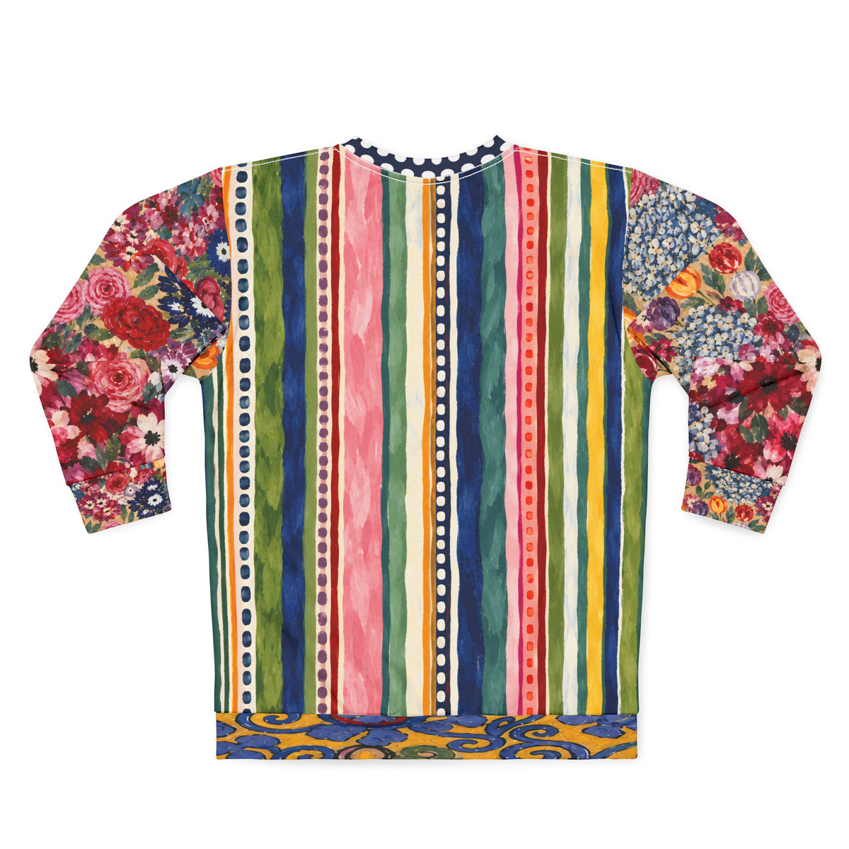 Bloom &amp; Brush Floral Stripe Unisex Sweatshirt (Gold Label)