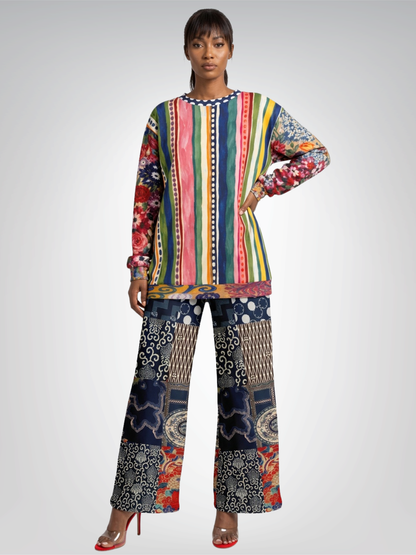 Bloom &amp; Brush Floral Stripe Unisex Sweatshirt (Gold Label)