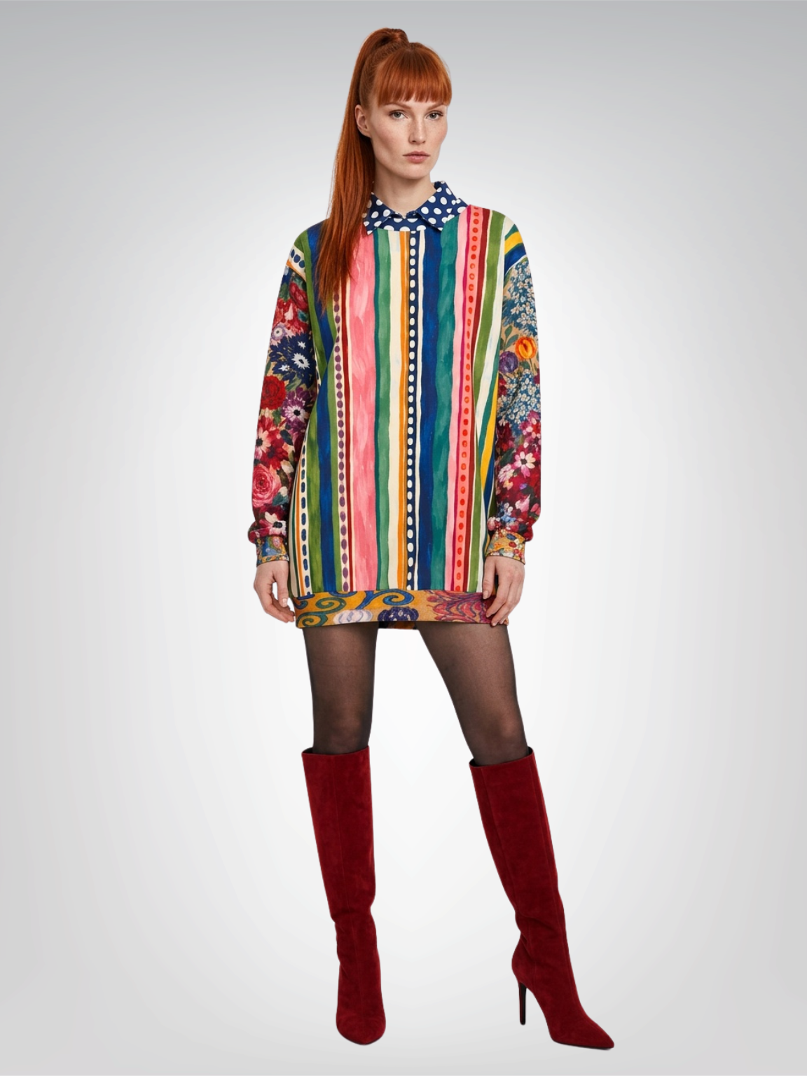 Bloom &amp; Brush Floral Stripe Unisex Sweatshirt (Gold Label)