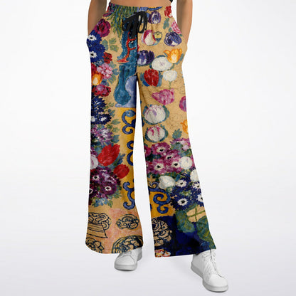 Bloom &amp; Brush Floral Eco-Poly Wide Leg Pants