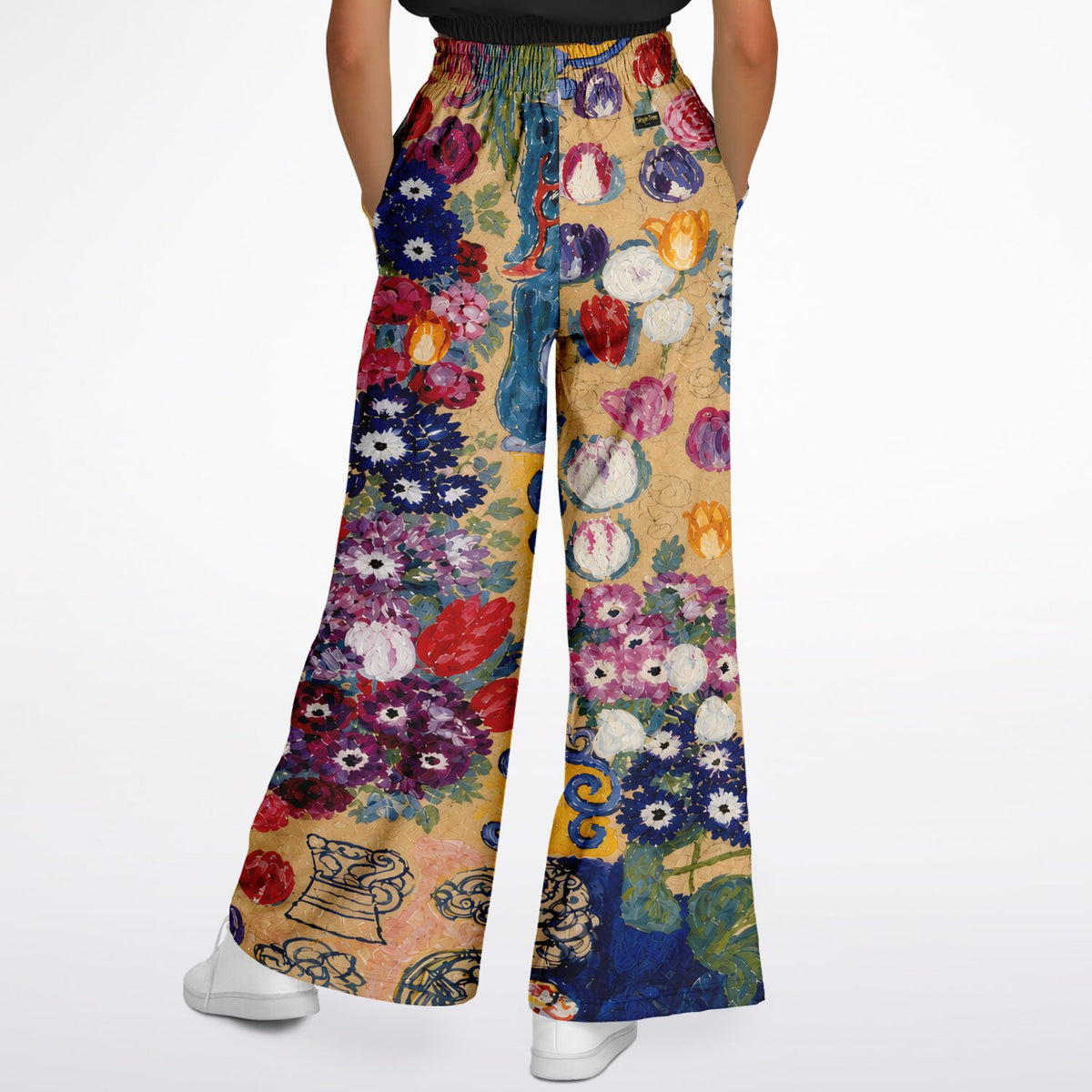 Bloom &amp; Brush Floral Eco-Poly Wide Leg Pants