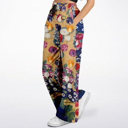 Bloom &amp; Brush Floral Eco-Poly Wide Leg Pants