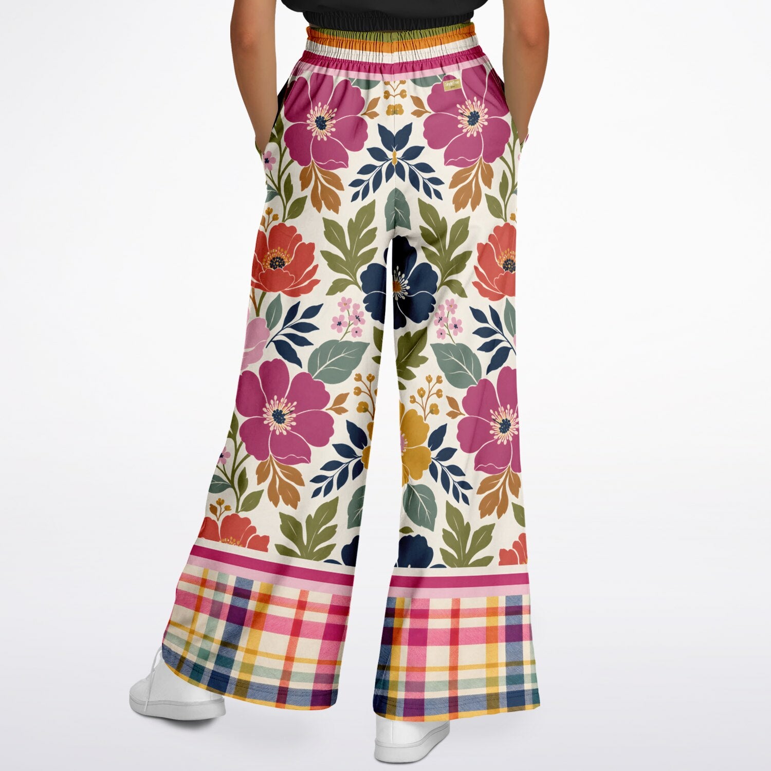 Bloom Baby Bloom in Pink Floral Eco-Poly Wide Leg Pants