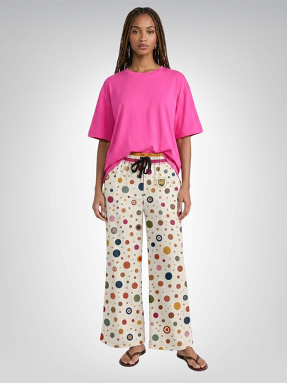 Bloom Baby Bloom in Wild Dots Galore Eco-Poly Wide Leg Pants
