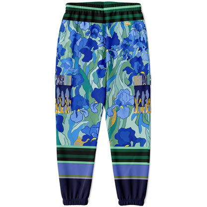 Blue Iris Fields Floral Eco-Poly Cargo Joggers - Van Gogh