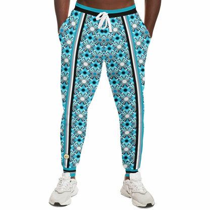 Blue Daisy Hippie Stripe Eco-Poly Unisex Joggers