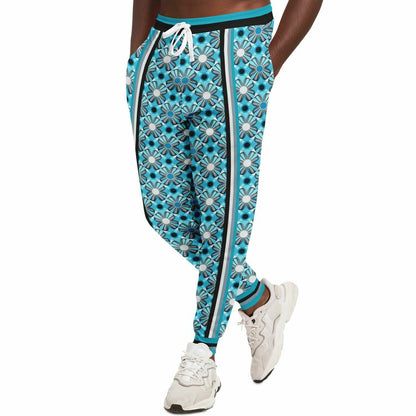 Blue Daisy Hippie Stripe Eco-Poly Unisex Joggers
