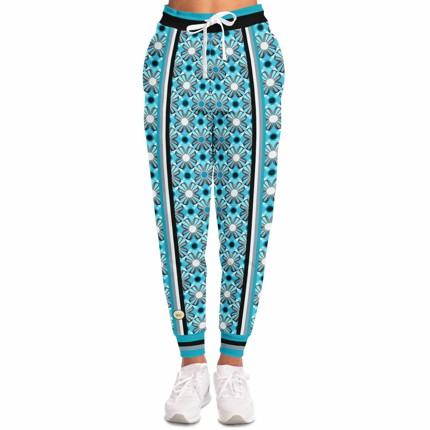 Blue Daisy Hippie Stripe Eco-Poly Unisex Joggers