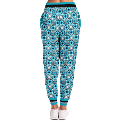 Blue Daisy Hippie Stripe Eco-Poly Unisex Joggers