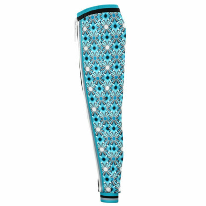Blue Daisy Hippie Stripe Eco-Poly Unisex Joggers