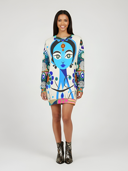 Blue Devi Goddess Floral Unisex Sweatshirt (Gold Label)