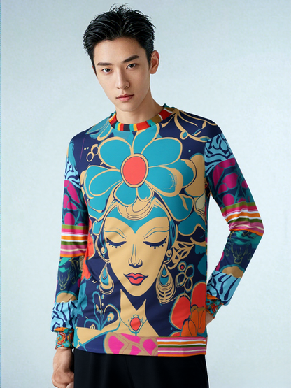 Blue Divine Floral Girl Unisex Sweatshirt (Gold Label)