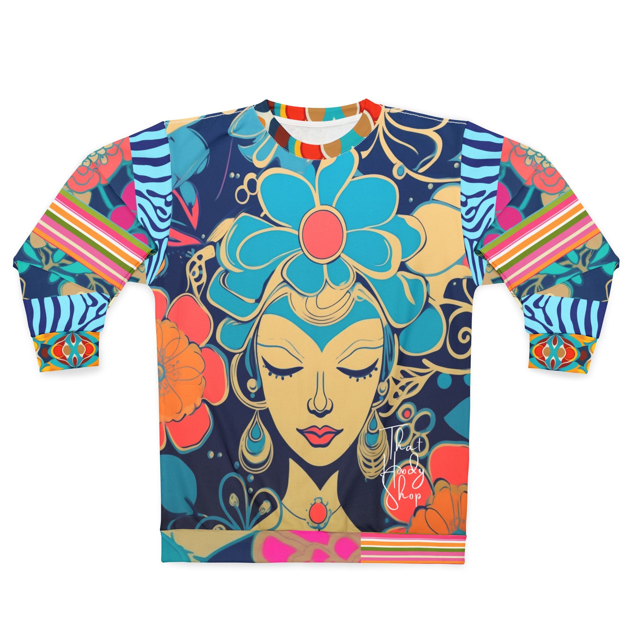Blue Divine Floral Girl Unisex Sweatshirt (Gold Label)