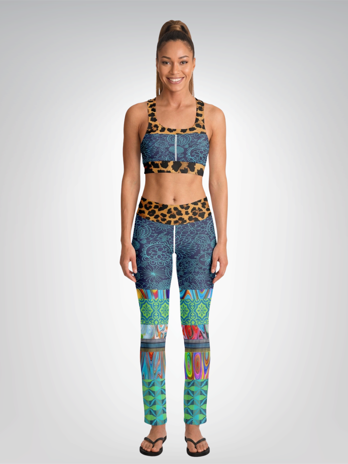 Blue Fantasy Festival Padded Sports Bra
