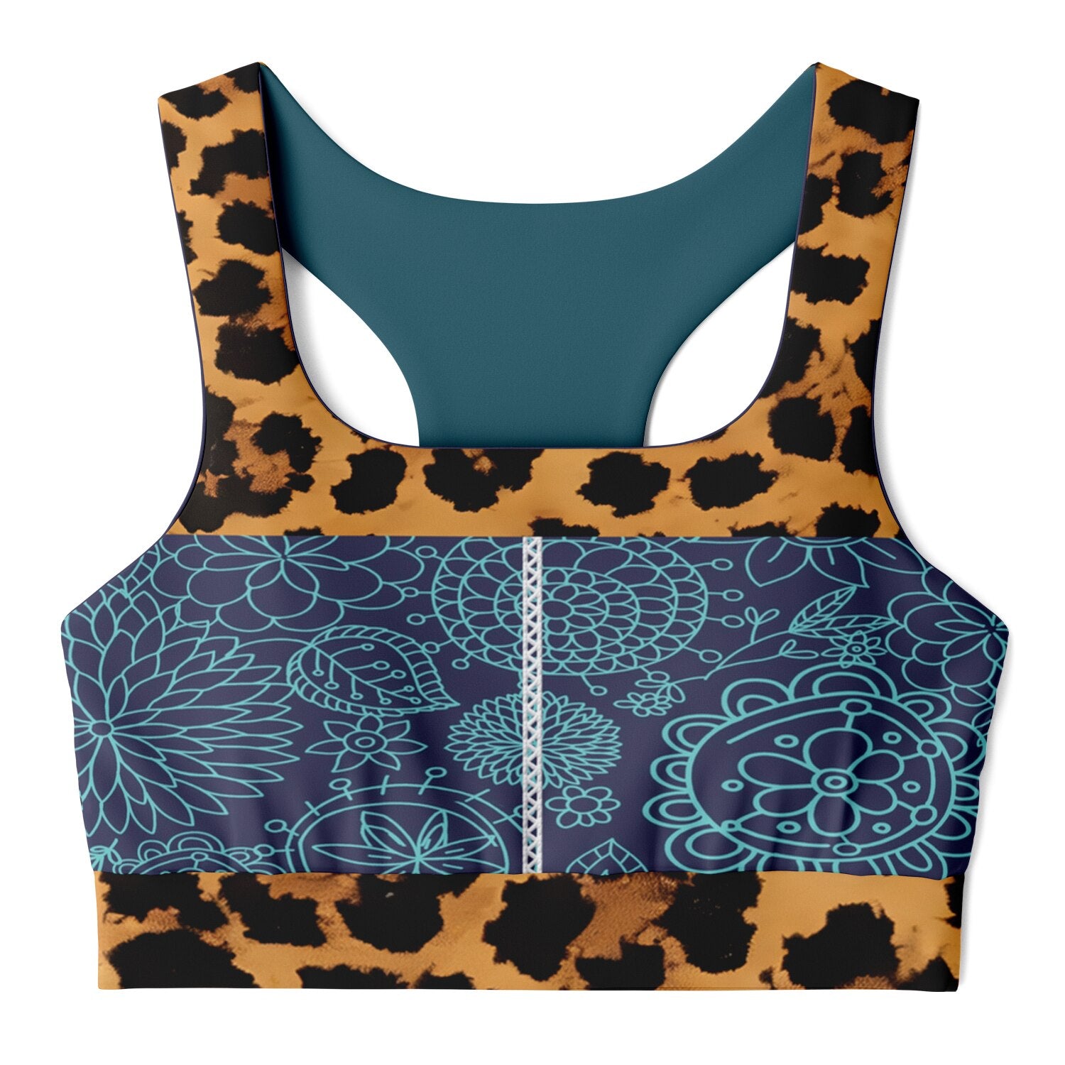 Blue Fantasy Festival Padded Sports Bra