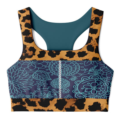 Blue Fantasy Festival Padded Sports Bra