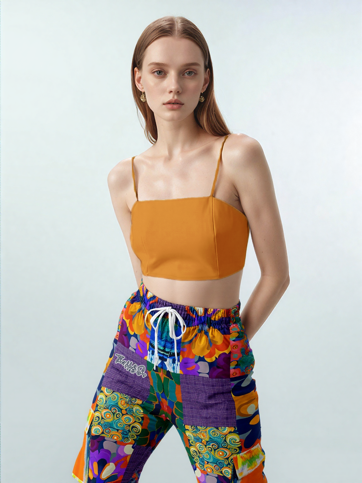 Blue Girl Trinidad Patchwork Floral Eco-Poly Unisex Cargo Joggers