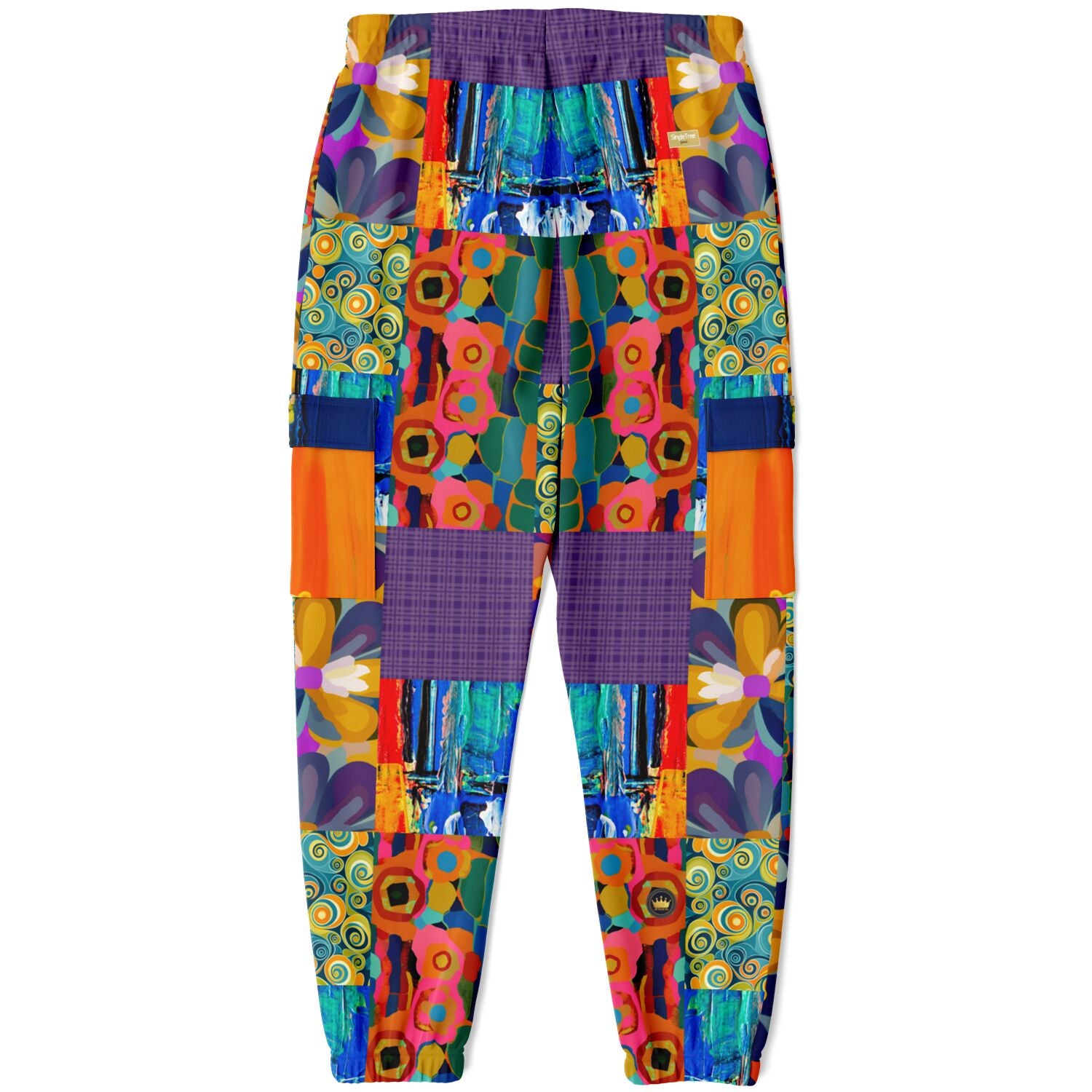 Blue Girl Trinidad Patchwork Floral Eco-Poly Unisex Cargo Joggers