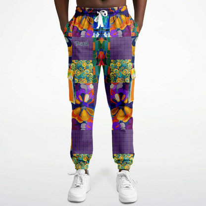 Blue Girl Trinidad Patchwork Floral Eco-Poly Unisex Cargo Joggers