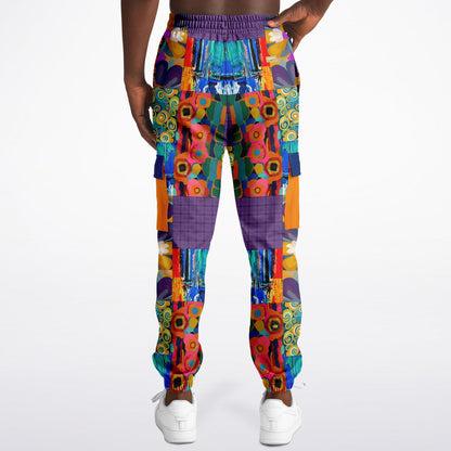 Blue Girl Trinidad Patchwork Floral Eco-Poly Unisex Cargo Joggers