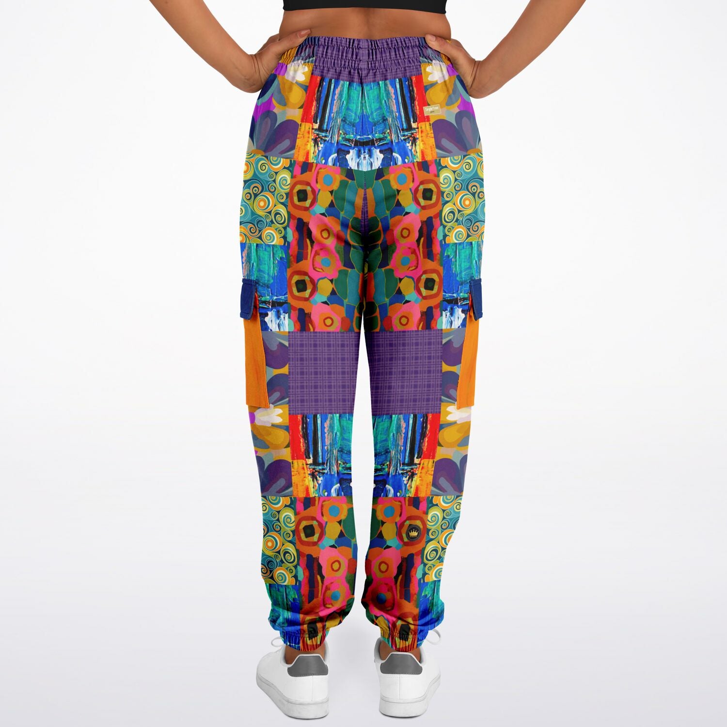 Blue Girl Trinidad Patchwork Floral Eco-Poly Unisex Cargo Joggers