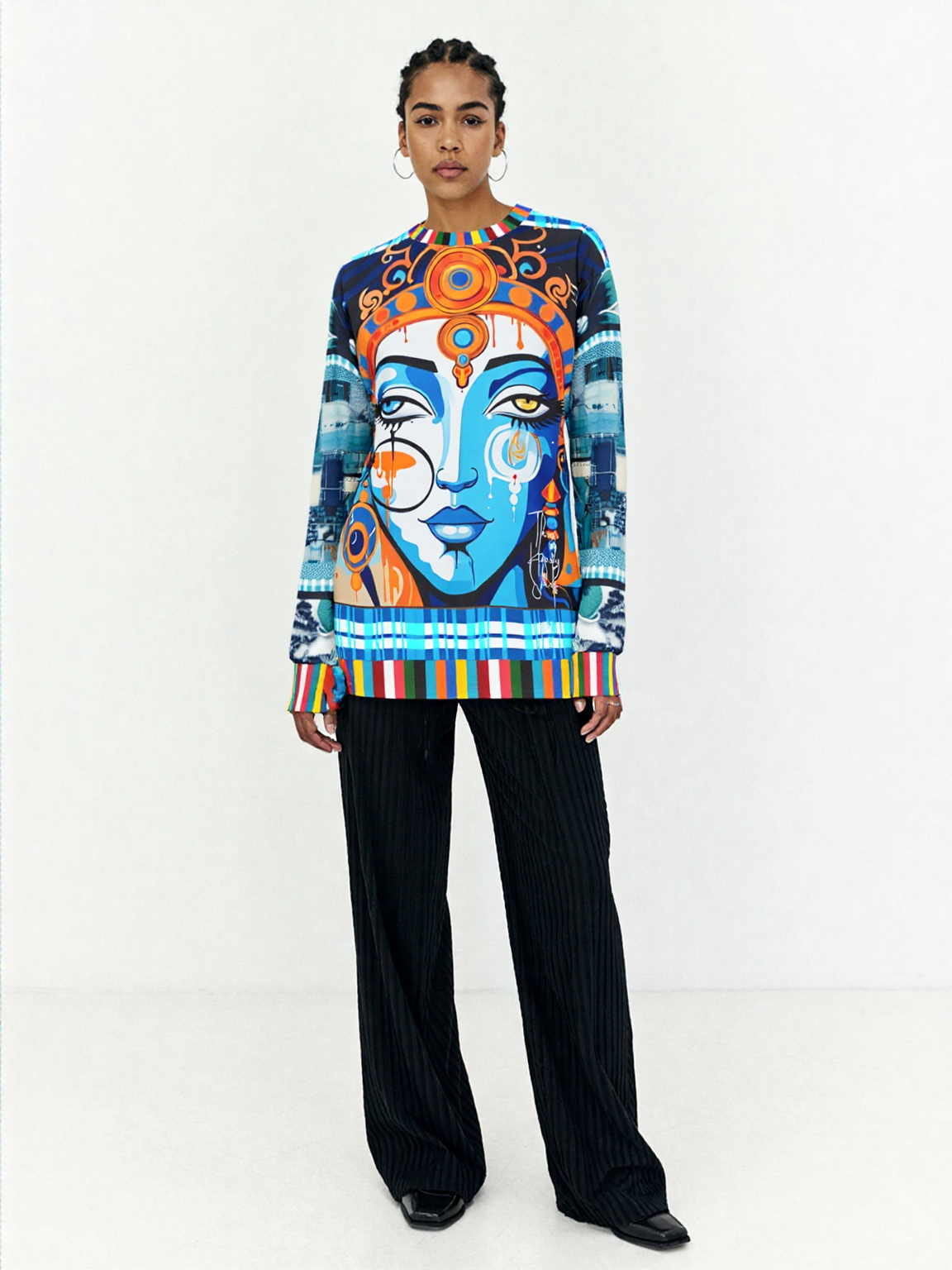 Blue Laxshmi Indian Devi Unisex Sweatshirt (Gold Label)