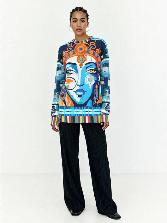 Blue Laxshmi Indian Devi Unisex Sweatshirt (Gold Label)