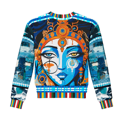 Blue Laxshmi Indian Devi Cropped Sweatshirt (Gold Label)