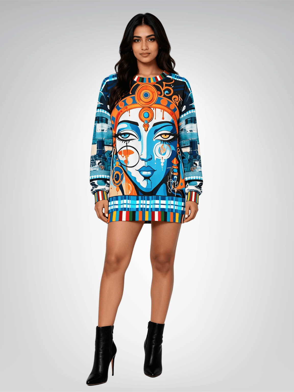 Blue Laxshmi Indian Devi Unisex Sweatshirt (Gold Label)