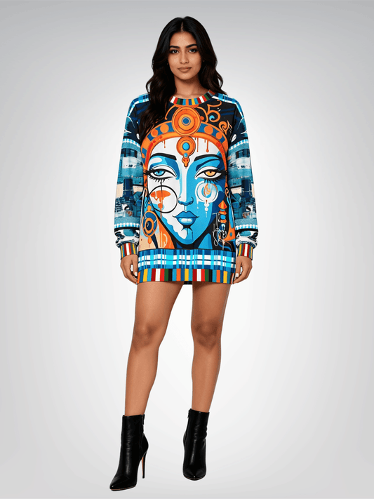 Blue Laxshmi Indian Devi Unisex Sweatshirt (Gold Label)