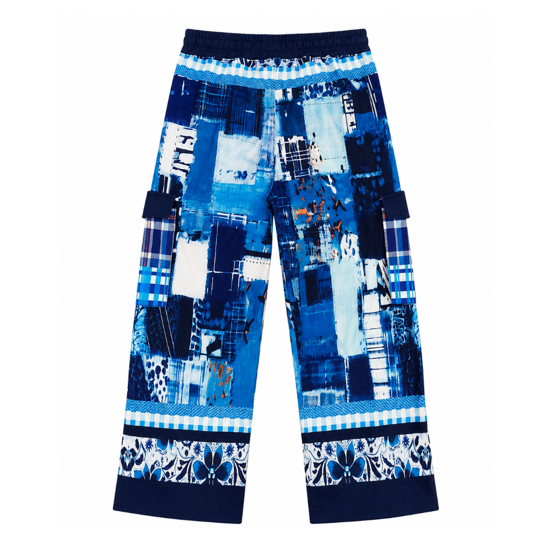 Blue Laxshmi Slapstick Patchwork Cargo Pants