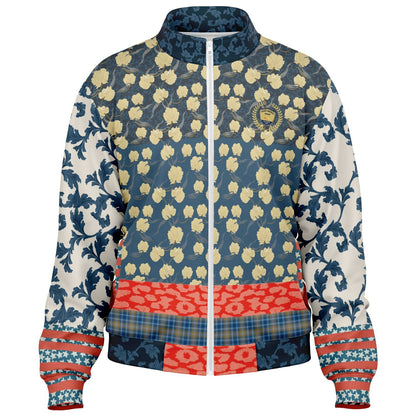 Blue Vine Over You Floral Stripe Unisex Eco-Poly Track Jacket
