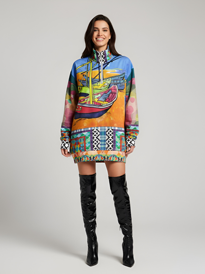 Boats of the Saint Marys Heavyweight Oversized Quarter Zip Sweatshirt