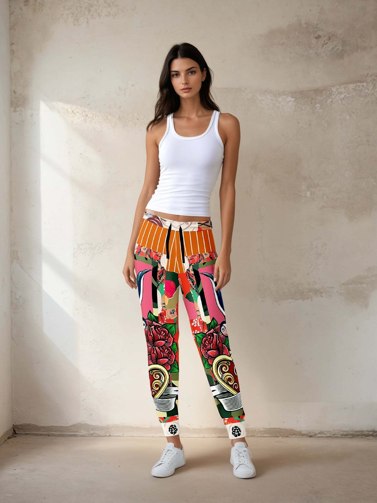 Bright Days Floral Tattoo Camo Eco-Poly Unisex Joggers