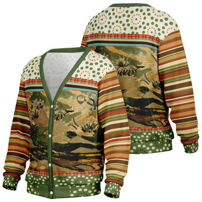 Brook with Aloes in Patchwork Heavyweight Unisex Cardigan