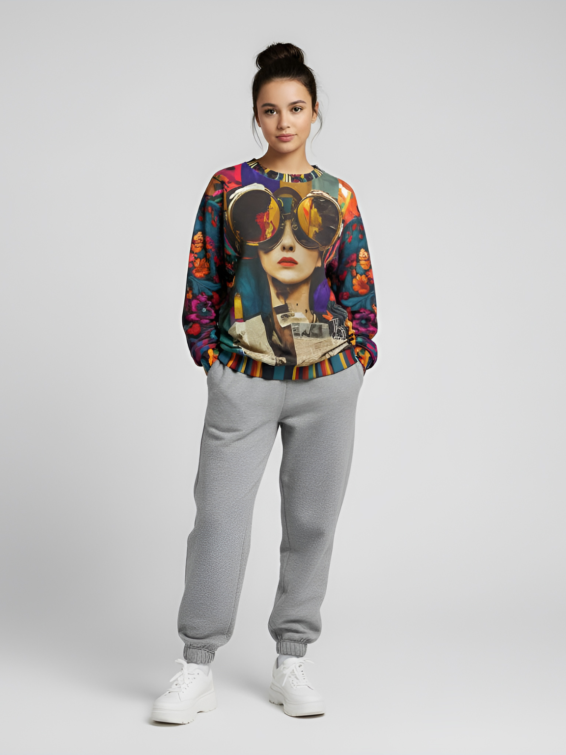 Bug Eyes McGee Steampunk Girl Unisex Sweatshirt (Gold Label)