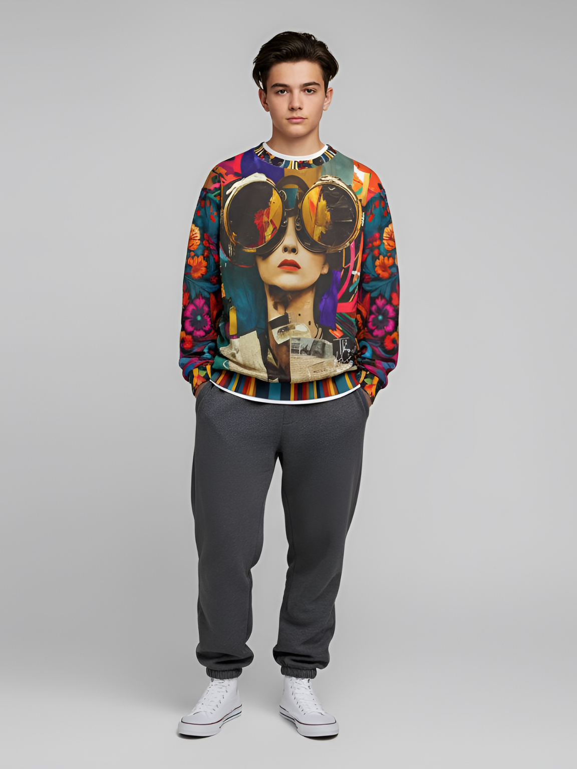 Bug Eyes McGee Steampunk Girl Unisex Sweatshirt (Gold Label)