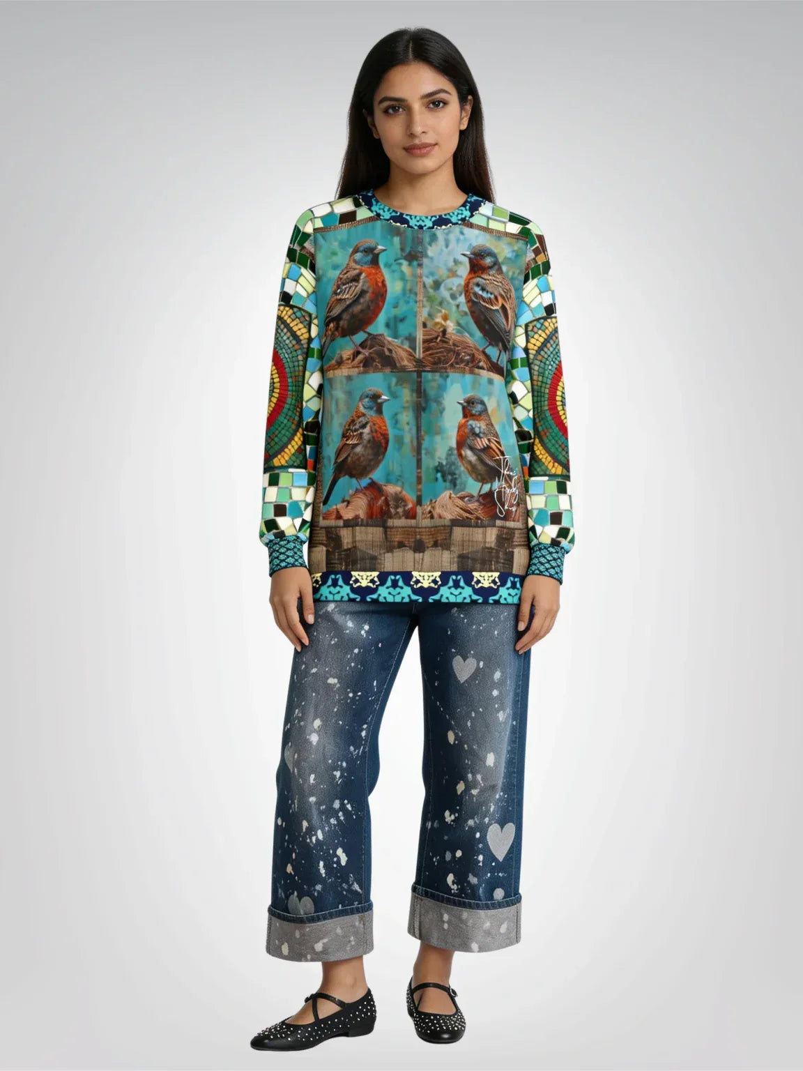 Bye Bye Birdie Quadriptych Four-Panel Print Unisex Sweatshirt (Gold Label)