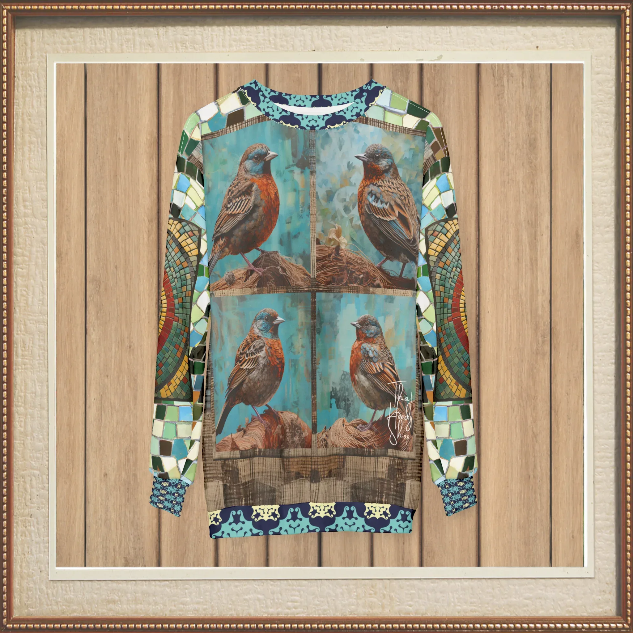 Bye Bye Birdie Quadriptych Four-Panel Print Unisex Sweatshirt (Gold Label)