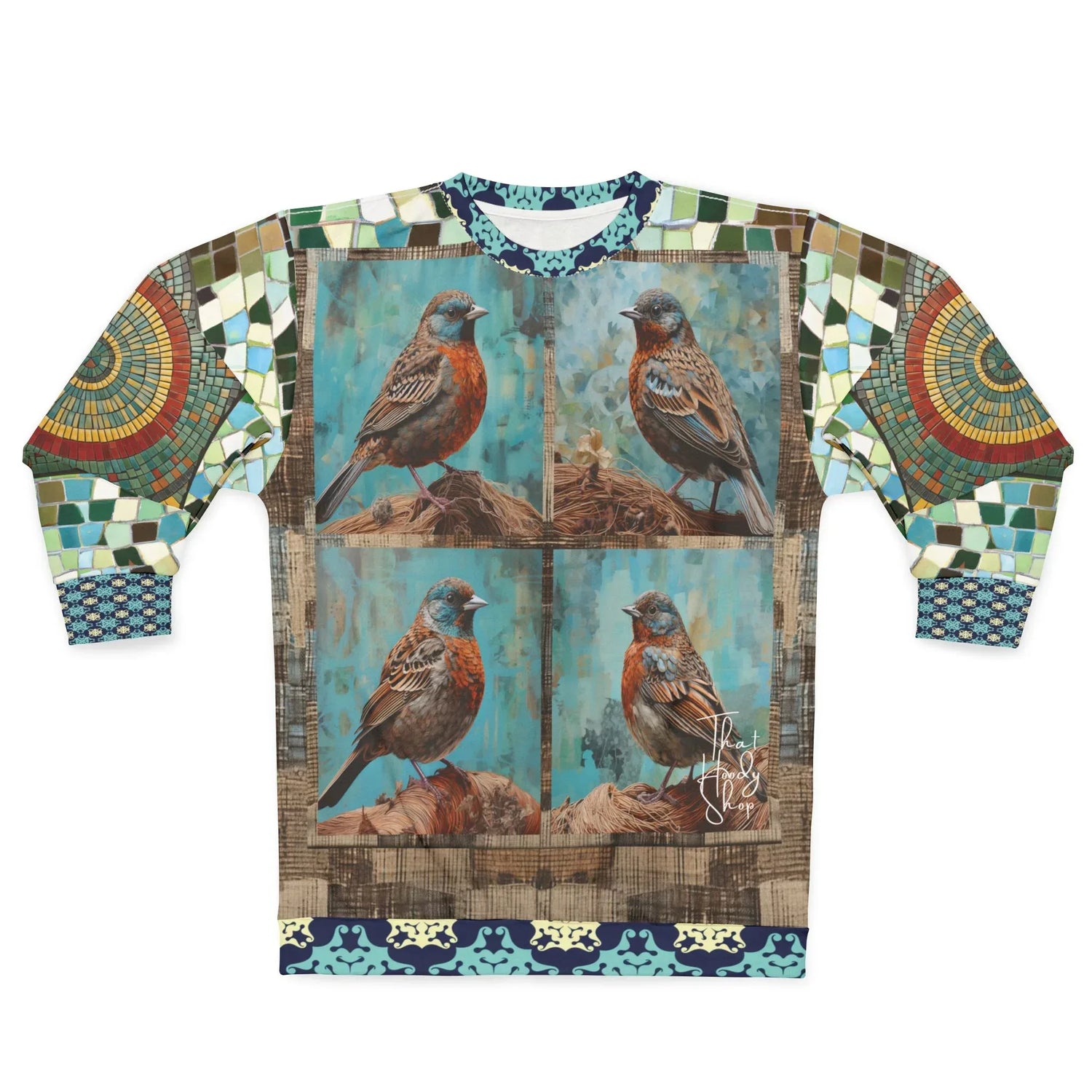 Bye Bye Birdie Quadriptych Four-Panel Print Unisex Sweatshirt (Gold Label)