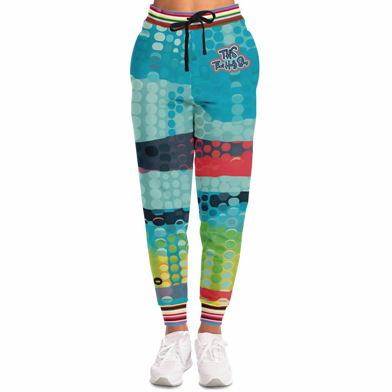 Blue Currents Abstract Wave Eco-Poly Unisex Joggers