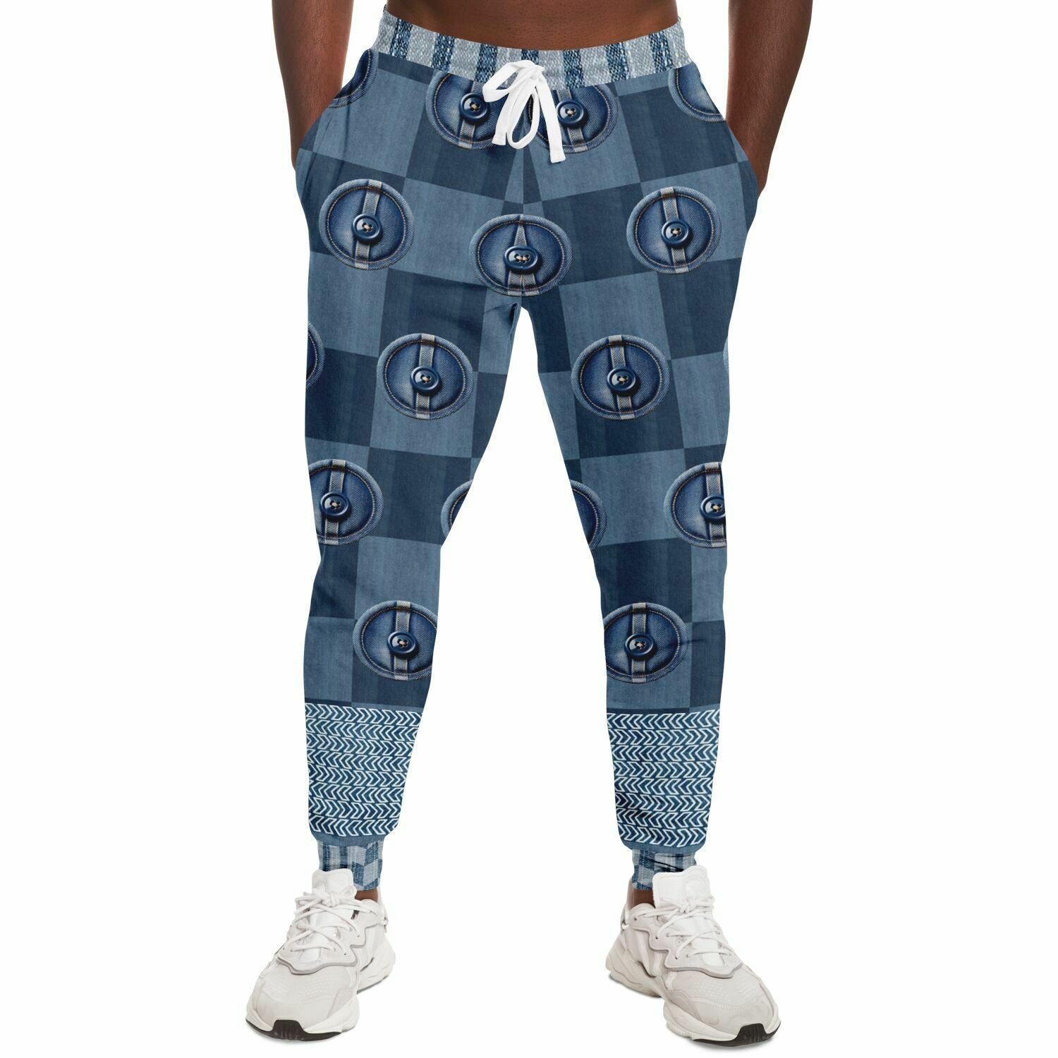 Denim Junction Checkerboard Print Eco-Poly Unisex Joggers