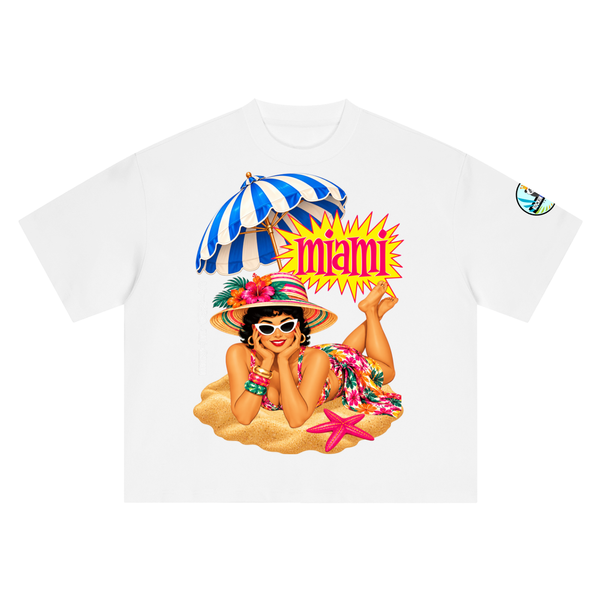 Miami Beach Girl on Vacation Boxy Oversized Unisex T-Shirt
