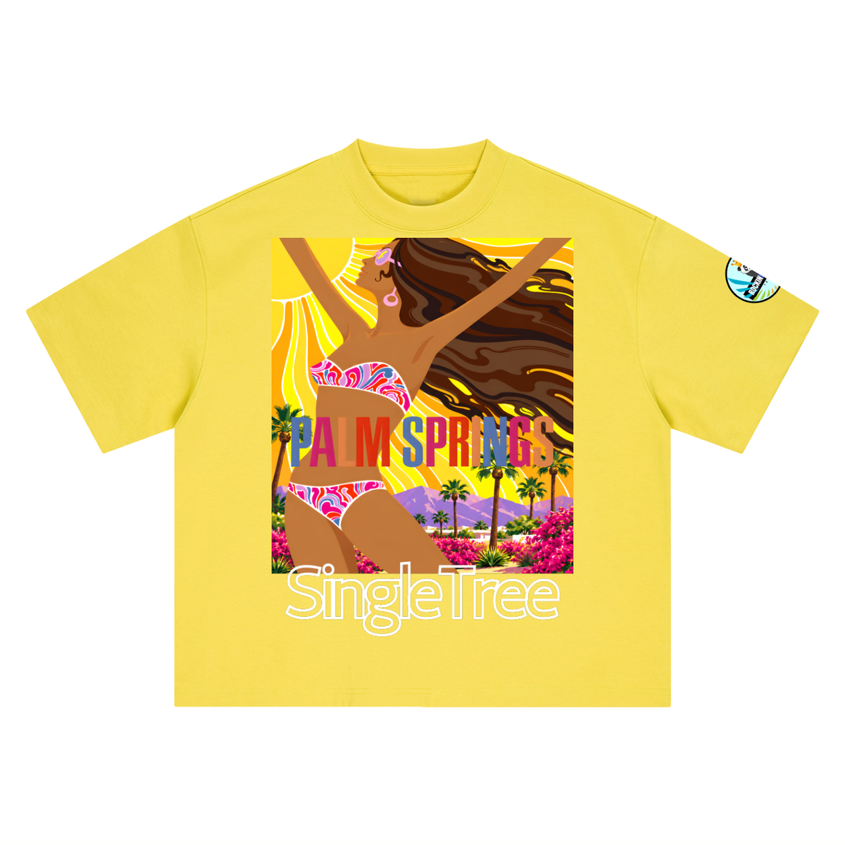 Here Comes the Sun Palm Springs Boxy Oversized Unisex T-Shirt