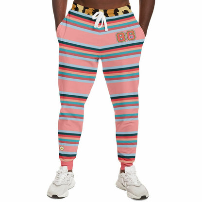 Blue Dragonfly Pink Striped Eco-Poly Unisex Joggers