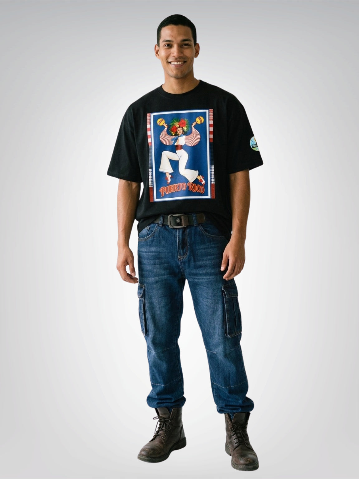 Spirit of Puerto Rico - Maracas Girl Boxy Oversized Unisex T-Shirt